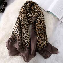 180*90cm Outdoor Shawl Fashion Women's Thin Silk Scarf All-Season Windproof Sandproof Shawl Line Chain Belt Horseshoe Pattern Color Block Rectangular Scarf For Women - Multicolor - View 8