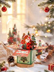 1/2pcs Merry Christmas 3D Greeting Cards, 3D Holiday Gift Cards, Santa Claus Cards, Suitable For Christmas Party Decoration - Christmas Pop-up Card - View 5