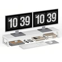 Dual Monitor Stand, Monitor Riser For 2 Screens, 100 Cm Large Computer Monitor Stand, Desk Shelf Organizer For Office Desk, Accessories - View 12