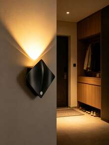 Lampu Malam Sensor Gerak Persegi, Lampu Dinding LED, Saklar Sensor Otomatis, Bertenaga Baterai (Tanpa Baterai), Cocok Untuk Koridor, Lorong, Tangga, Samping Tempat Tidur, Kamar Mandi, Dll., Lampu Malam, Lampu Sensor Lemari Pakaian. - MultiWarna - View 3