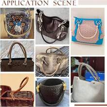 3pcs/3 Colors DIY Bag Making Woven Handle & Bottom Plate Accessory Set, Short PU Leather Handbag Strap, Woven Handbag Handle Replacement Parts With Lobster Clasp, Suitable For Bag DIY Accessories - Multicolor - View 5