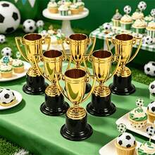 Gold Mini Trophies, 12/24pcs Decorative Plastic Trophies, Classroom Rewards And Sports Events, Prize Supplies, Sports Theme Party Gifts, Props, Awards, Winning Prizes, Competition Ceremony Party Favors, Novelty Party Gifts - Multicolor - View 3