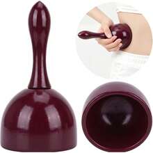 1pc Burgundy Wooden Swiss Cup Manual Massager, Wood Massage Handheld Body Relaxation Tool - View 2