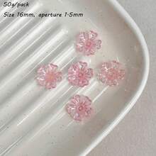 140pcs Transparent AB Color Acrylic Heart-Shaped Five Petal Flower, DIY Bead Material Five Leaf Flower Headpiece Hairpin Bouquet With Hair Accessories - Multicolor - View 17