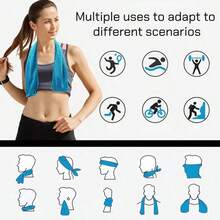1/3/5/10pcs Cooling Sports Towel, Sweat-Absorbent Quick-Dry Outdoor Cooling Fitness Ice Towel - Multicolor - View 7