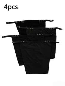 4pcs Women's Black, White, Nude, Grey Ice Silk 3-Level Adjustable Snap One-Piece Detachable Collar For Daily Wear - Multicolor - View 7