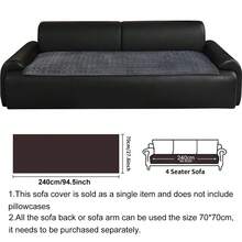 SANMOSPIN 1PC Solid Color Piped Quilted Plush Sofa Cushion, Minimalist Grid Pattern, Quilted Craftsmanship, Suitable For Autumn/Winter, Soft And Comfortable Plush Sofa Cushion, Pet-Friendly Machine Washable, Bedroom Living Room Office Home Decor Protective Cover - Dark Grey - View 12