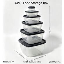 6pcs Fashion Kitchen Storage Food Container Set - Stackable Plastic Lunch/Snack Boxes | Suitable For Food Portioning And Meal Prep, Leak-Proof Seal, Microwave Containers, Ideal For Women | Office, School, Picnic, Kitchen Accessories - Multicolor - View 14