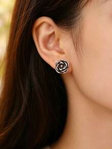 1 Pair Elegant Stud Earrings For Women, Wedding, Engagement, Party, Valentine's Day Gift - Silver - View 8