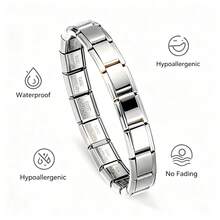 1PC Stainless Steel Elastic Fashion Bracelet Adjustable Bangle Perfect For Everyday Wear - Silver - View 5