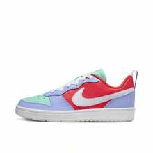 NikeCourt Borough Leather Comfortable Versatile GS Non-Slip Durable Low-Top Sneakers Purple-Red Unisex - Purple - View 2
