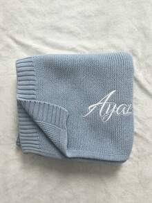All-Season Personalized Embroidered Soft Skin-Friendly Blanket, Knitted Throw Gift, Office Nap Blanket For Commuters, Home And Office Dual-Use, Sofa Blanket, Versatile Bed Cover, Pure Cotton Breathable Comfort Blanket, Indoor/Outdoor Use, Handmade With Love, Customizable Text Options, Portable | Fashionable | Soft Texture, Nap Blanket, Sofa Throw, Customized Family Blanket, Machine Washable (Name/Initial/Text), Multiple Colors - Multicolor - View 11