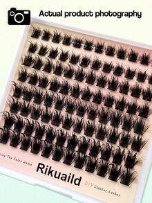 Rikuaild 96片D捲度濕感假睫毛，DIY自然感睫毛接接，適合初學者，易於使用，沙龍級長效假睫毛接接 - D - 查看 5