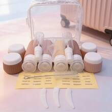 18pcs Travel Toiletry Bottles Set, Silicone Leak-Proof Refillable Cosmetic Containers, Includes Transparent Storage Bag, Funnel And Stickers, Portable Travel Essentials, Suitable For Airplane Carry-On, Vacation And Gym - Multicolor - View 6