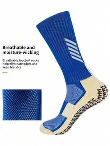 7 Pairs Professional Anti-Slip Football Socks, Thick Terry Cushion Crew Sports Socks For Men And Women - Multicolor - View 5