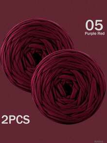 2件組 T-Shirt 粗毛線，大尺寸 300g±20g/件，2cm 寬，柔軟聚酯纖維線材，適用於 DIY 鉤編包包、籃子、墊子、拖鞋、娃娃，手工毛線，多色度假風鉤編線，多功能鉤編配件 - 多色 - 查看 12
