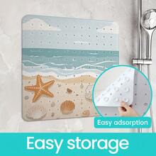 1pc Beach Sand Starfish & Shell Print Shower Mat, Non-Slip Bathroom Bathtub Mat With Suction Cups And Hollow Drainage, Cartoon Bath Foot Mat For Bathroom, Toilet, Home Decor - View 9