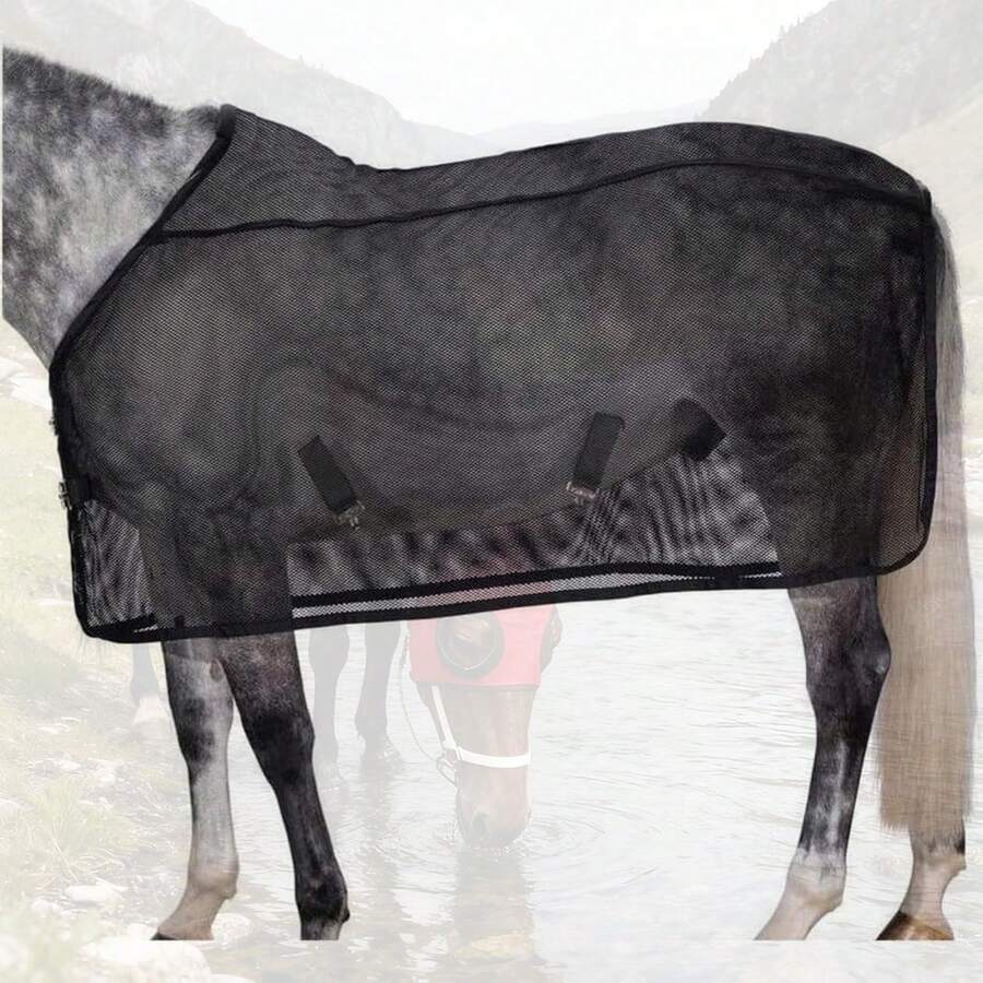 Breathable Mesh Horse Fly Sheet, UV Protection Anti-Insect Equine Turnout Blanket With Adjustable Buckles, Lightweight Summer Cooling Horse Cover For Grazing Riding Stable