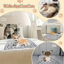 Washable Soft Flannel Pet Blanket, Suitable For Dogs And Cats, Machine Washable Polyester Fiber, Comfortable Hollow Design, Perfect For Small, Medium, Large And Extra Small Pets - Grey - View 4