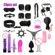 BDSM情侶束縛套裝 成人情趣用品 手銬 肛塞 情趣遊戲 SM用品 - 23件套裝 - 查看 9