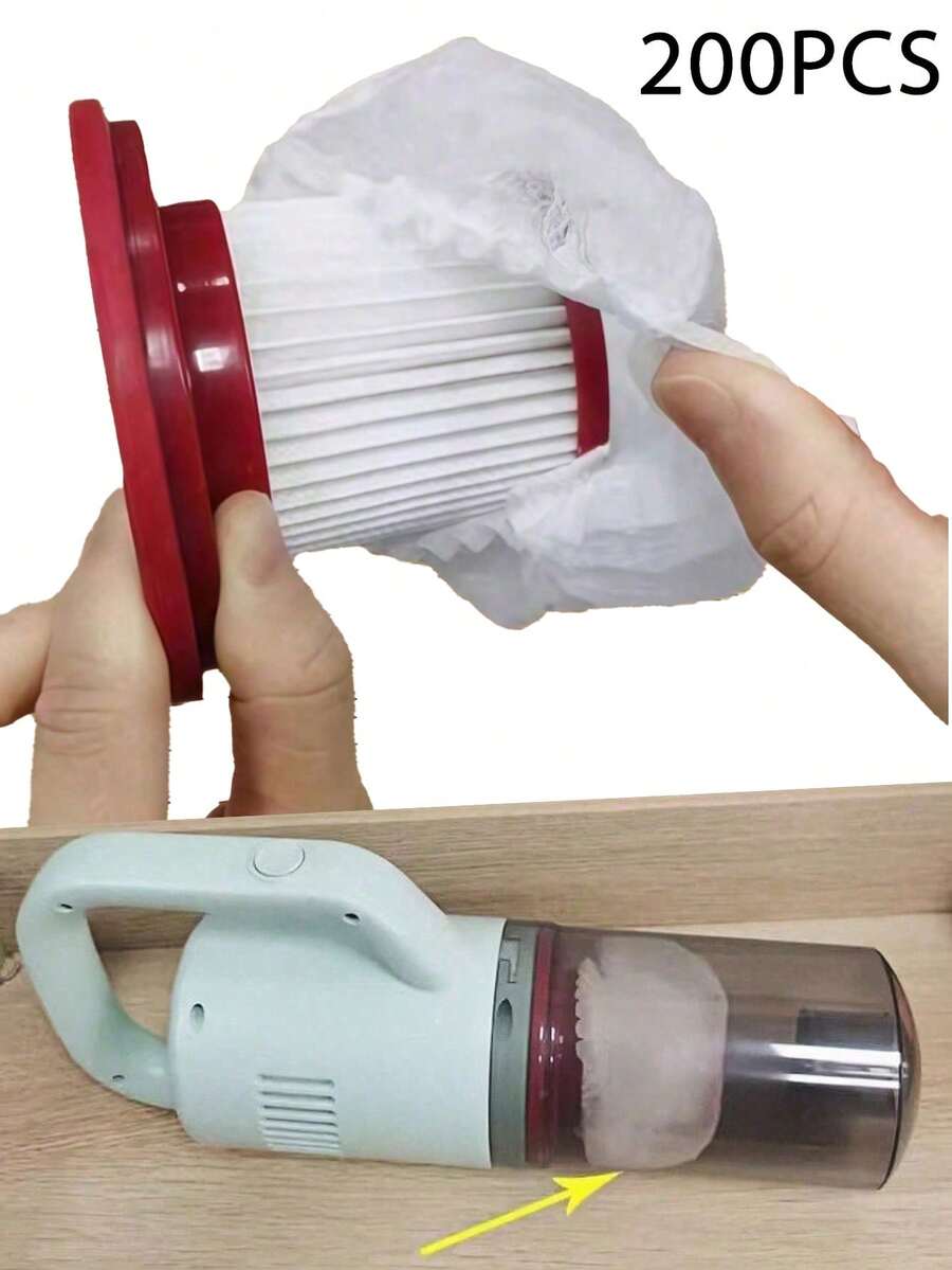 50pcs 100pcs 200pcs 7*10cm Disposable Vacuum Cleaner Filter Cloth, Universal Non-Woven Fabric Filter Accessories - 200 Pcs - View 1