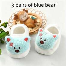 5/3/1 Pair Baby 3D Cartoon Animal Floor Socks, Cute Panda Owl Fox 3D Doll Decor, Soft Anti-Slip Newborn Baby Invisible Socks, Fun Socks - Multicolor - View 12