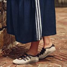 Adidas Trefoil Resort Skirt L Pleated Colorblock Casual Skirt - Blue - View 2