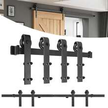 SAILUN Sliding Door Kit 183/200/366cm Barn Door Sliding Track Set Heavy Duty Hardware Rail System Quiet Rolling Kit Include Roller And Guide For Single Door - 366cm, 12ft - View 1