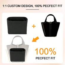 18pcs Felt Organizer Insert Liner For Picotin 22, High Quality Large Capacity Inner Bag, Handbag Organizer (Black) - Black - View 2