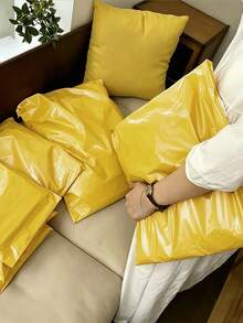 10/50/100pcs Black Thickened Waterproof Solid Color Gift Bags, Minimalist Multi-Functional Self-Sealing Waterproof Courier Bags, Logistics Packaging Bags, Suitable For Office, Shipping, Birthday Gifts, Bulk Gift Bags - Yellow - View 3