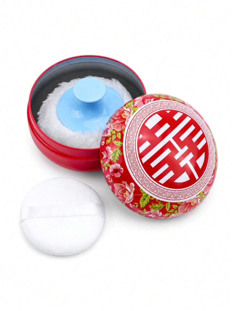 2pcs Jar + Powder Puff Set, Loose Makeup Powder Puff And Storage Box Set, Includes 1 Random Makeup Powder Puff And 1 Empty Powder Box; Body Makeup Powder Puff, Perfect For Shower, Travel And Home Use, Cost-Effective And Affordable, Segram Sponge Makeup Set, Phone Sponge, Powder Puff, Makeup Bow, Can Create Fairy Makeup And Powder Puff Makeup; Various Cute Small Items And Vanity Accessories - Multicolor - View 1