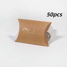 50pcs Thank You Pillow Boxes, Small Wedding Favor Packaging Boxes, Gift Boxes, Thank You Candy Favor Boxes For Wedding, Halloween, Christmas, Back To School, Birthday Party - View 10