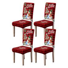 1/2/4/6pcs Printed Positioned Cartoon Chair Covers, Modern Daily Use For Living Room, Bedroom, Dining Room, Suitable For Christmas Chair Covers - Multicolor - View 19