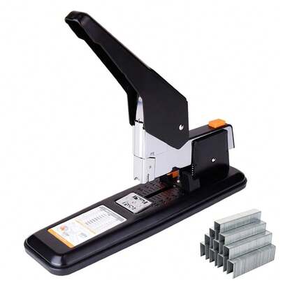 Mesin Stapler Industri Tugas Berat, Dapat Menjilid Hingga 210 Halaman, Desain Lengan Panjang, Warna Hitam, 1000 Staples, Sangat Cocok Untuk Kebutuhan Penjilidan Dokumen Kantor dan Sekolah, Perlengkapan Kembali ke Sekolah