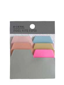 1 pieza Notas adhesivas de pestañas de índice de 6 unicolor, marcadores de página autoadhesivos reutilizables, adecuados para clasificación y marcado de cuadernos, agendas y diarios - Notas adhesivas de colores - Ver 5