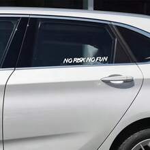 1pc No Risk No Fun Car Sticker, Waterproof Vinyl Letter Decal For Car Windows, Motorcycle Side Panels/Fuel Tank/Helmet, Bicycle Frame/Top Tube, Great Easter Gift - A - View 5