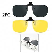 2pcs Unisex Fashion Clip-On Bicycle Glasses, Flip-Up Design Suitable For Regular Glasses, Great For Outdoor Activities - 彩色 - 查看 14