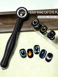 Herramienta magnética 3 en 1 para arte de uñas con diseño hueco 3D, anillo magnético ojo de gato con mango desmontable, efecto ojo de gato, suministros para uñas - Multicolor - Ver 1
