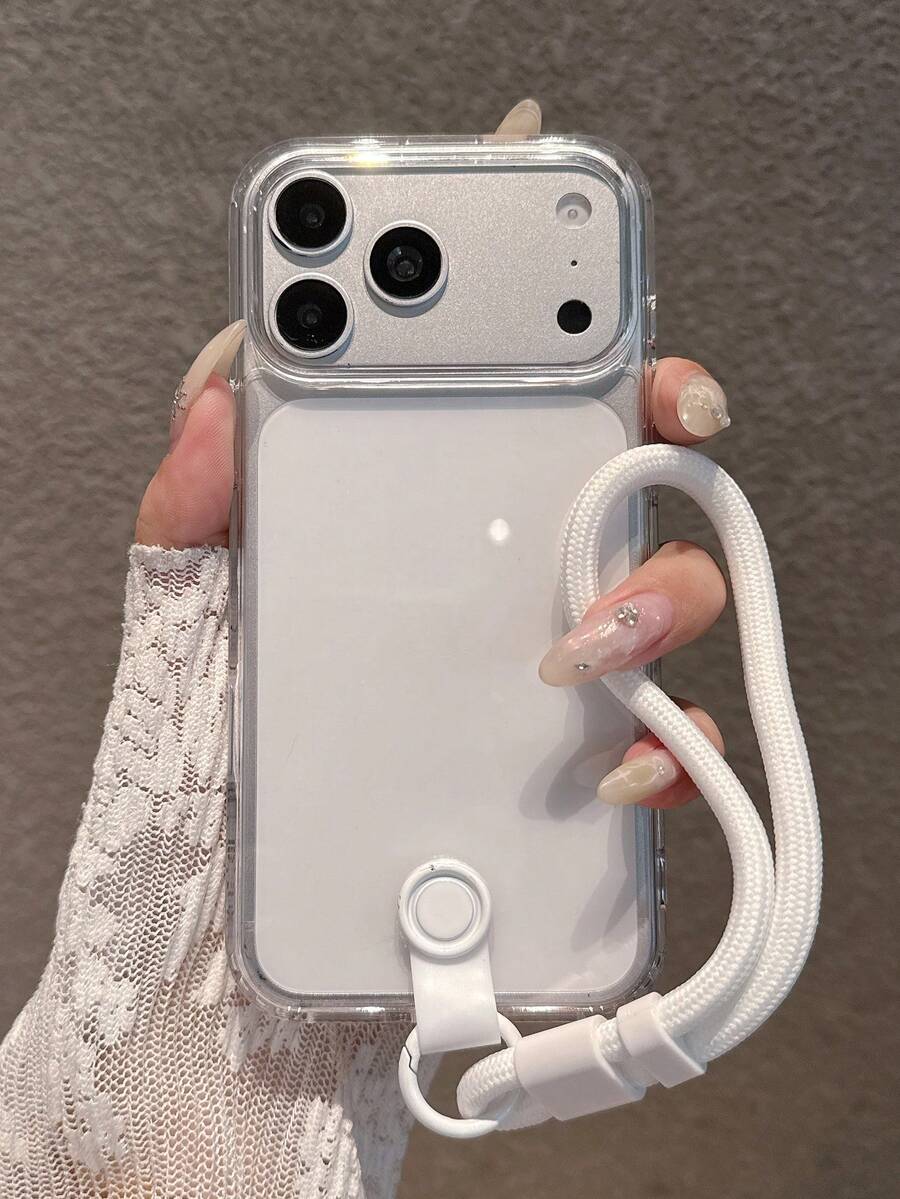壓克力硬殼透明手機殼附腕帶，適用於 iPhone 17 Pro Max/17 Pro/17/16 Pro Max/16/16 Pro/16 Plus/11/15/15 Pro/15 Pro Max/13/14 Pro Max/13 Pro/13 Pro Max/14 Pro/14 Pro Max，不泛黃保護殼，壓克力材質