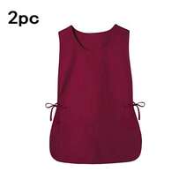 1 pieza Delantal de limpieza para el hogar, estilo chaleco, 2 bolsillos, unisex, delantal de trabajo, delantal de empleado, múltiples colores disponibles, adecuado para cafetería, restaurante y otros lugares - color sólido - Ver 15