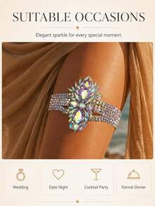 1 pieza Nueva Cadena de Pierna Completa de Strass Sexy Exagerada Personalizada Cadena Corporal para Discoteca Accesorio para Fiesta y Banquete - Dorado - Ver 2