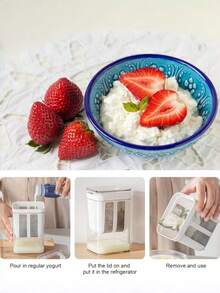 Yogurt Strainer Maker, Clear Food‑Grade Greek Yogurt Filter Container With Fine Filter Bags, Homemade Thick Greek Yogurt For Home Kitchen - View 6