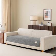1件波希米亞風沙發套，高品質聚酯纖維，防滑、耐污、寵物友善，適用於辦公室、臥室、客廳，單人扶手椅至3人座沙發，四季通用，可機洗 - 深灰色 - 查看 14