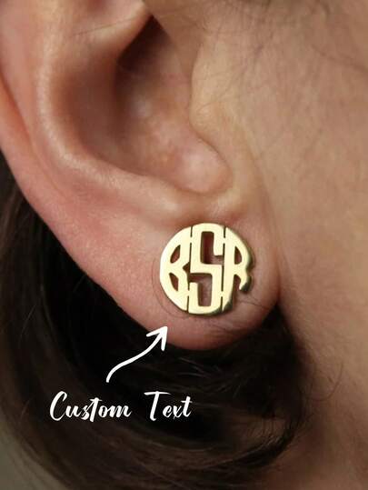 Women's Customized Letter Stud Earrings, Stainless Steel Personalized English Letter Earrings, Fashion Jewelry, Birthday Gift