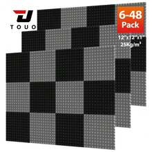 TOUO Pyramid 6-48Pack Sound Insulation Panels Acoustic Foam For Media Room Living Room Interior Wall Decor Wall Sound Absorbing - TOUO - View 1
