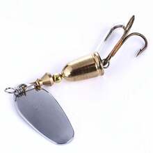 5pcs Rotating Fishing Spoon Lures, Metal Spinner Baits With Triple Hooks, Swimming Lures For Trout And Bass Fishing, 7cm-8.9g - Multicolor - View 6