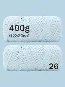 2PCS Premium T-Shirt Yarn 200g/Pc High Elastic Soft Polyester Yarn, Suitable For DIY Crochet Bags, Baskets, Mats, Slippers, Dolls, Multi-Color Vacation Crochet Handmade Yarn, Multi-Functional Knitting Accessories, Large Ball Pack - Multicolor - View 8