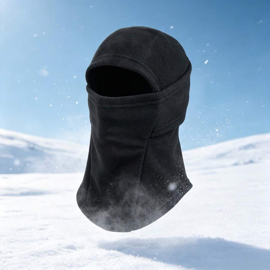 1 Pc/2 Pcs Winter Polar Fleece Balaclava Windproof Thermal Full Face Neck Cover Hat For Ski Cycling Motorcycle Running Outdoor Sports. - Multicolor - View 1