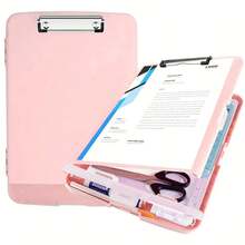 Carpeta de Plástico PP de Doble Capa para Niños, Multifuncional con Ranura para Bolígrafo, Clip para Papel, Almacenamiento y Clasificación, Portadocumentos para Estudiantes, Bolsa de Archivo - Negro - Ver 8