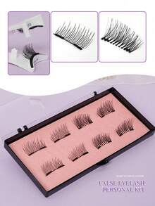 Magnetic Segmented False Eyelashes, Glue-Free, Reusable, Natural Look, Exquisite Storage Gift Box - View 1